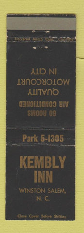 Matchbook Cover - Kembly Inn Winston Salem NC