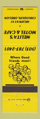 Matchbook Cover - Melita's Motel Cafe Chiloquin OR