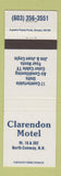 Matchbook Cover - Clarendon Motel North Conway NH