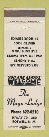 Matchbook Cover - The Mayo Lodge Roswell NM