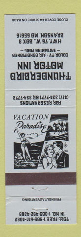 Matchbook Cover - Thunderbird Motor Inn Branson MO BLUE
