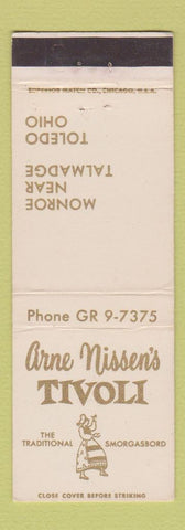 Matchbook Cover - Arne Nissen's Tivoli Toledo OH