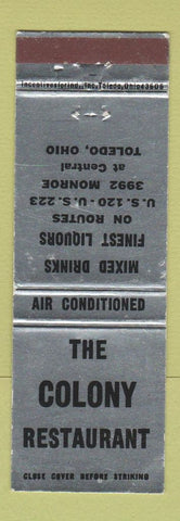 Matchbook Cover - Colony Restaurant Toledo OH