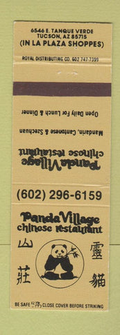 Matchbook Cover - Panda Village Chinese Restaurant Tucson AZ