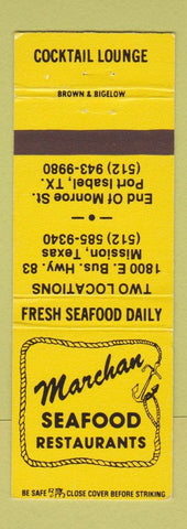 Matchbook Cover - Marchan Seafood Restaurants Mission Port Isabel TX