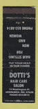 Matchbook Cover - Dotti's Hair Salon Newburgh IN