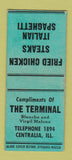 Matchbook Cover - The Terminal Centralia IL low phone # BOBTAIL