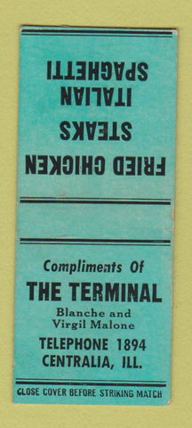 Matchbook Cover - The Terminal Centralia IL low phone # BOBTAIL