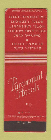Matchbook Cover - Paramount Hotels Berkeley Oakland CA