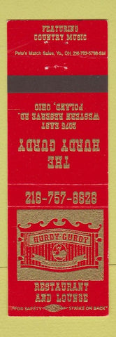 Matchbook Cover - Hurdy Gurdy Restaurant Poland OH