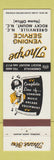 Matchbook Cover - Thorpe Vending Service Greenville Rocky Mount NC