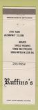 Matchbook Cover - Ruffino's Italian Restaurant Napa CA