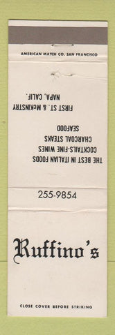 Matchbook Cover - Ruffino's Italian Restaurant Napa CA