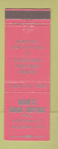 Matchbook Cover - Hick's Shoe Repair Long Beach CA
