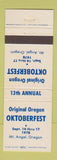 Matchbook Cover - Oktoberfest Mount Angel OR 1978