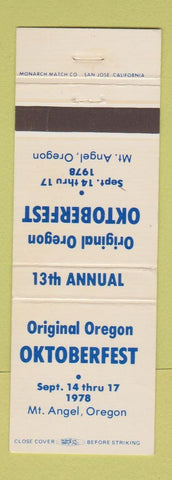 Matchbook Cover - Oktoberfest Mount Angel OR 1978