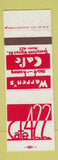 Matchbook Cover - Warren's Cafe 442 Youngstown Girard Niles OH