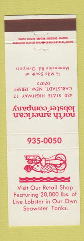 Matchbook Cover - North American Lobster Company Carlstadt NJ