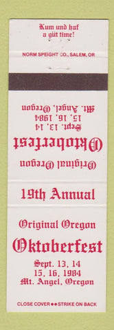Matchbook Cover - Oktoberfest Mount Angel OR 1984