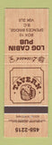 Matchbook Cover - Log Cabin Pub Spencer Bridge BC