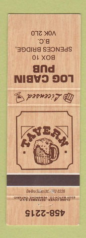 Matchbook Cover - Log Cabin Pub Spencer Bridge BC