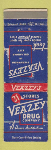 Matchbook Cover - Veazey's Drug Store Oklahoma City OK WEAR