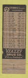 Matchbook Cover - Veazey's Drug Store Oklahoma City OK WEAR