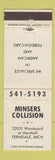 Matchbook Cover - Minsers Collision Ferndale MI
