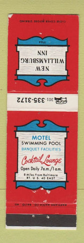 Matchbook Cover - New Williamsburg Inn Motel VA?