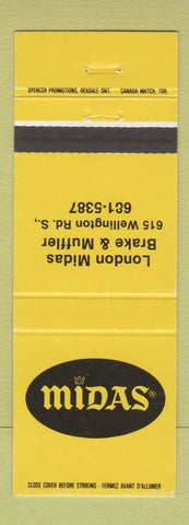 Matchbook Cover - Midas Mufflers London ON
