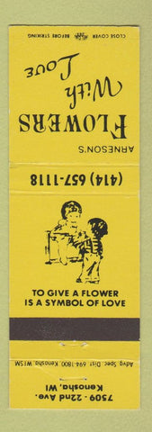 Matchbook Cover - Arneson's Flowers Kenosha WI
