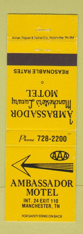Matchbook Cover - Ambassador Motel Manchester TN