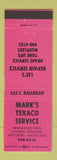 Matchbook Cover - Mark's Texaco oil gas Lee's Repair