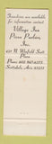 Matchbook Cover - Village Inn Pizza Parlor Phoenix AZ