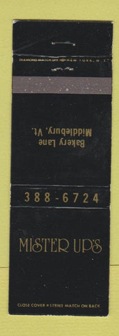 Matchbook Cover - Mister Up's Middlebury VT