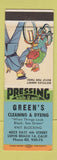 Matchbook Cover - Green's Cleaning Dyeing Long Beach CA