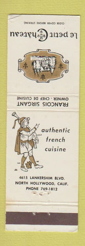 Matchbook Cover - Le Petit Chateau French North Hollywood CA WORN