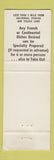 Matchbook Cover - Le Petit Chateau French North Hollywood CA WORN