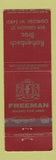 Matchbook Cover - Freeman Men's Shoes Rothenbach Bros Oshkosh WI WEAR