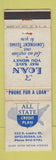 Matchbook Cover - All State Credit Plan Opelousas LA WORN