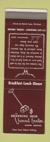 Matchbook Cover - Branding Iron Charcoal Broiler Eugene OR