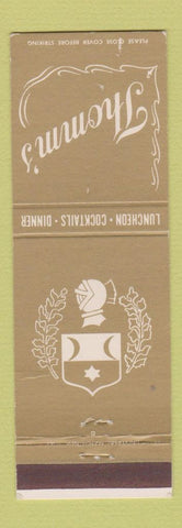 Matchbook Cover - Thomm's Restaurant Newark NJ