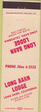Matchbook Cover - Long Barn Lodge CA