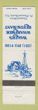 Matchbook Cover - Baker's Wharfside Restaurant Point Pleasant Beach NJ