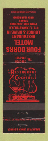 Matchbook Cover - Four Dorrs Motel Lancaster NH