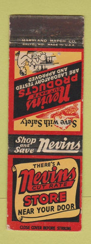 Matchbook Cover - Nevins Cut Rate Drug Store Philadelphia PA WEAR