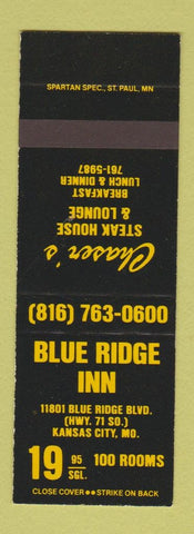 Matchbook Cover - Blue Ridge Inn Kansas City MO