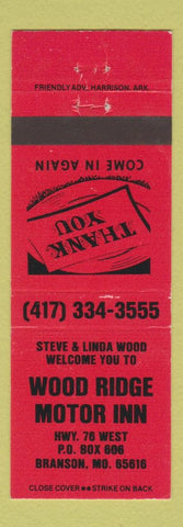 Matchbook Cover - Wood Ridge Motor Inn Branson MO
