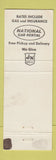 Matchbook Cover - National Car Rental Auto Leasing Colorado Springs