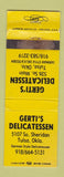 Matchbook Cover - Gerti's Deli Tulsa OK WORN